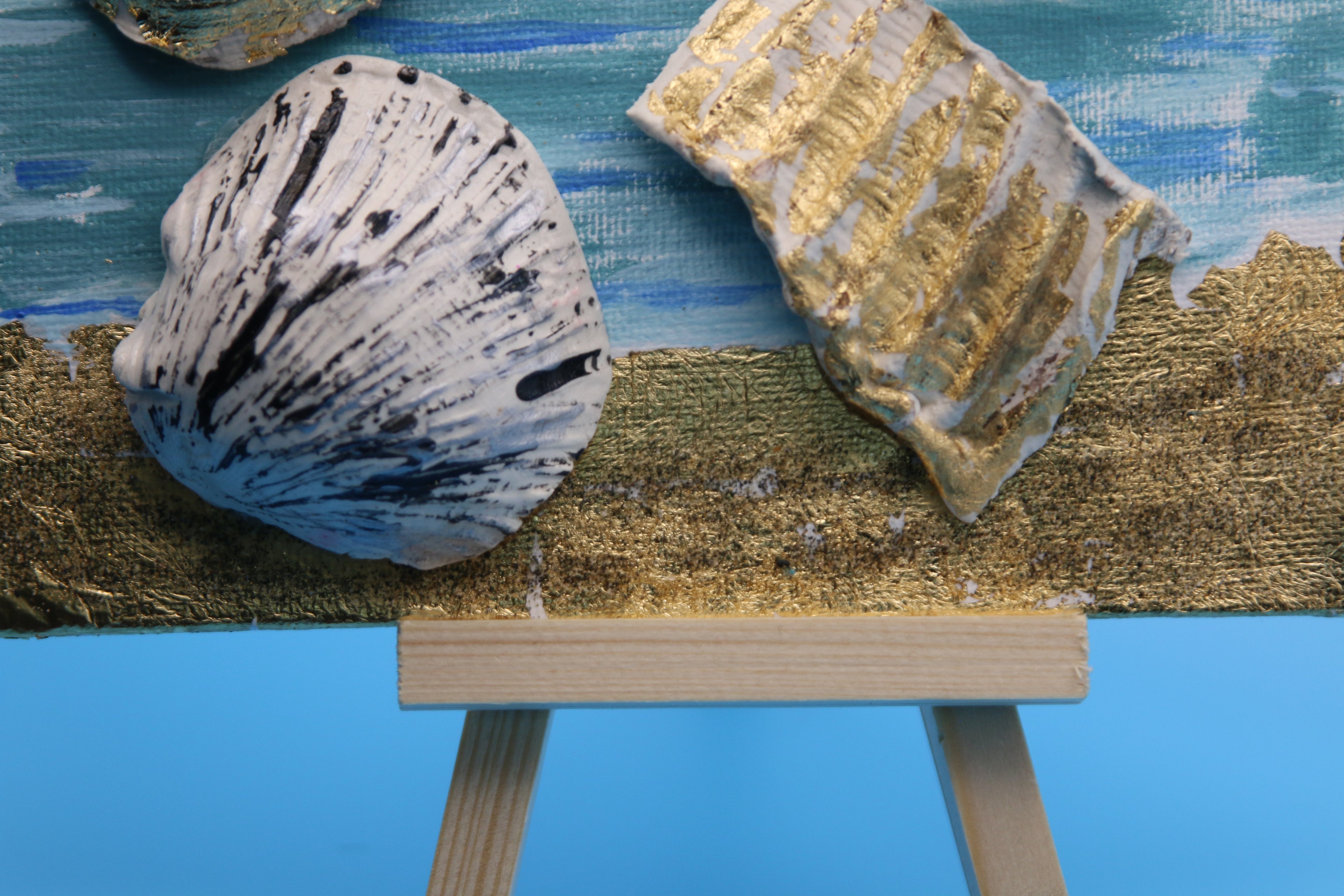 "Seashell Beach Dream" mixed media art
