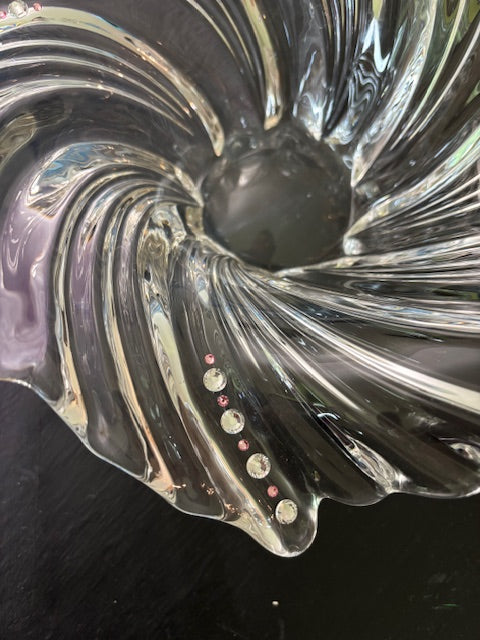 Vintage Mikasa bowl with crystals and rhinestones